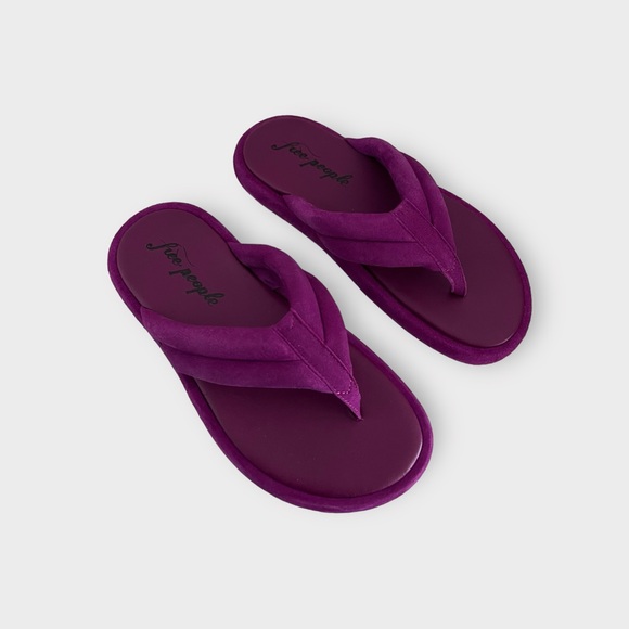 Free People Wonderland Verbena Leather Thong flip flop Sandals Size 7 - Picture 6 of 14